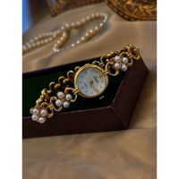 Montre Femme LSVTR J116 Tendance Luxe Léger Quartz Jeune Femme Bracelet Perles d'Imitation pour Montre-Bracelet Féminine - Ventes Flash