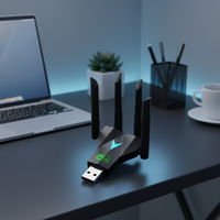 Adaptateur réseau externe double bande 1300 Mbps USB 2.0 et interface LAN pour ordinateur de bureau/portable, récepteur WIFI disponible en stock
