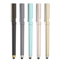 Bolígrafo Promocional de Lujo con Logotipo Personalizado, Metálico, Retráctil, Deportivo, Táctil, Doble Uso, Multifuncional, 0.5mm, Negro Neutro