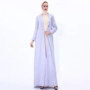 2022 Autumn New One-Button Long Muslim Prayer Robe Khimar Jilbabs Long-Sleeved Warm And Thin Muslim Open Abaya Coat