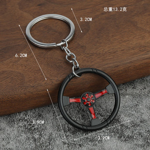 Llavero de aleación de zinc con diseño de volante de carreras, moderno, de fábrica, pequeño regalo creativo para parejas, colgante para bolso - Product Image 2
