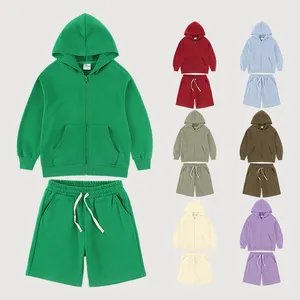 OEM Kids Boys And Girls Fleece Clothing Sets Custom Color Logo Private Label Kids Sweatsuits