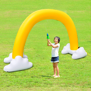 <b>Inflatable</b> Rainbow Water Archway Outdoor PVC Kids Play Toy With Cloud Bases For Garden Fun - Product Image 3
