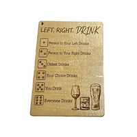 Dés de jeu à boire en bois rectangulaires, personnalisables et réutilisables, avec gravure 'Gauche Droite', pour jeux de décision, idées cadeaux pour fêtes