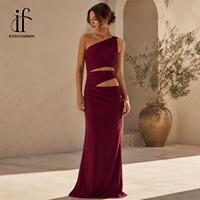 Robe de soirée longue asymétrique à découpes pour femme, moulante et sexy, froncée, pour fête et cérémonie, Fabricant OEM ODM