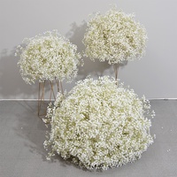 Bouquet de Fleurs Sèches Artificielles en 3D, Rose Blanche Hortensia de 40cm, Minimaliste, Réaliste, Noël, Pâques, Fête des Mères