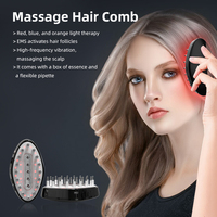 Массажер для кожи головы с инфракрасной физиотерапией и микротоковой стимуляцией, черный, аккумулятор 800 мАч, USB-зарядка, модель Y01