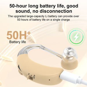 <span class=keywords><strong>Bte</strong></span> เครื่องช่วยฟังแบบชาร์จไฟได้, เครื่องขยายเสียงผู้สูงอายุไม่รุนแรงการสูญเสียการได้ยินหูอื้อดูแลเสียงรบกวนต่ำเอาต์พุตแบบอะนาล็อก - Product Image 4