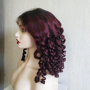 Fumi onda sciolta 4x4 <span class=keywords><strong>borgogna</strong></span> 1b/99j brasiliano grezzo indiano fornitore di capelli umani trasparente hd pizzo frontale chiusura parrucca - Product Image 5