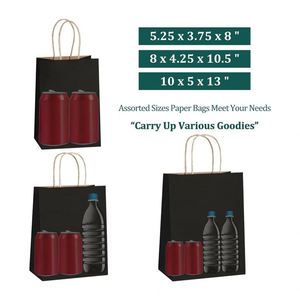 Paper <b>Bags</b> with Handles Assorted Sizes Gift Bulk Kraft Recyclable <b>Bags</b> for Handwork Shopping Business Sturdy Handle Party <b>Bags</b> - Product Image 2