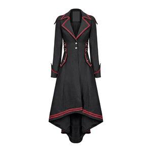 Gothique-Steampunk Tailcoat-Dames Victoriennes-Costumes Vintages à manches longues-Pardessus Long Noir Rouge-Gothique Manteaux Veste - Product Image 1
