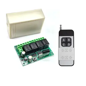 Wireless remote control switch DC 12V 10A 4CH relay receiving module and 4-channel RF433MHz500M remote control transmission