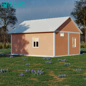 <span class=keywords><strong>Maison</strong></span> préfabriquée en conteneur de style campagne et ville à construction rapide à deux chambres avec toit en forme de A orange - Product Image 4