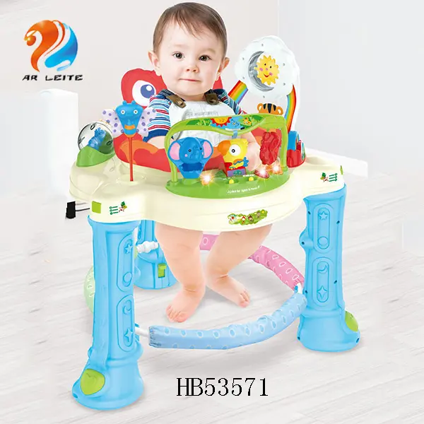 Jumper multifuncional ajustable para bebés, silla de salto de plástico con música y luz, modo de alta calidad