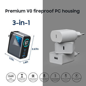 Top <span class=keywords><strong>chargeur</strong></span> Usb C 65w avec écran PPS PD QC Smartphones universels 67w charge rapide Type c téléphone portable KC PD 65w <span class=keywords><strong>chargeur</strong></span> Gan - Product Image 4
