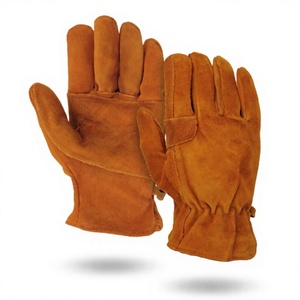 Premium Durable Soft Suede Leather Cotton Lined Customizable Breathable Powder-Free Hand Gloves Heat Resistant Safety - Product Image 4