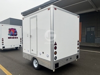 Remorque de toilettes portables Etodevice à 2 postes avec salles séparées pour hommes et femmes, idéale pour les événements, la construction et les entreprises de location