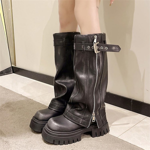 NOVITÀ Autunno Inverno <span class=keywords><strong>Stivali</strong></span> Alti da <span class=keywords><strong>Donna</strong></span> con <span class=keywords><strong>Tacco</strong></span> Basso <span class=keywords><strong>Stivali</strong></span> da Cavallerizza da <span class=keywords><strong>Donna</strong></span> in Pelle di Alta Qualità <span class=keywords><strong>Stivali</strong></span> Casual al Ginocchio - Product Image 3