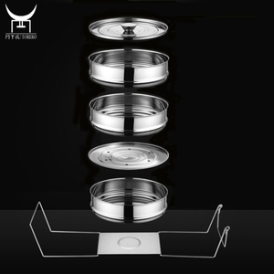 Séparateur de cuisinière empilable en acier inoxydable 304, panier à vapeur instantanée à 3 niveaux, <span class=keywords><strong>accessoires</strong></span> pour pot, boîte à lunch portable - Product Image 5