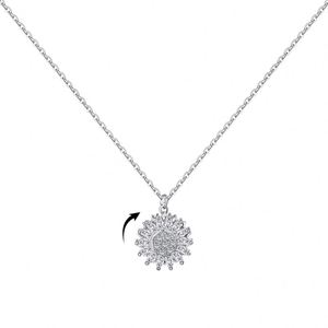 Collier pendentif fleur soleil en argent sterling 925 rhodié plaqué or 18 carats avec zircone 5A, design simple et tendance pour femmes et filles, Dylam - Product Image 1