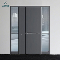Porte d'entrée pivotante en verre sur mesure, design moderne, antivol, étanche, en aluminium moulé pour hall de villa, garantie 3 ans
