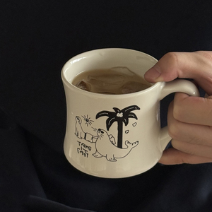 Wholesale Beach Theme Palm Tree Coffee Cup Ceramic Mug Custom Logo Printed - Product Image 1