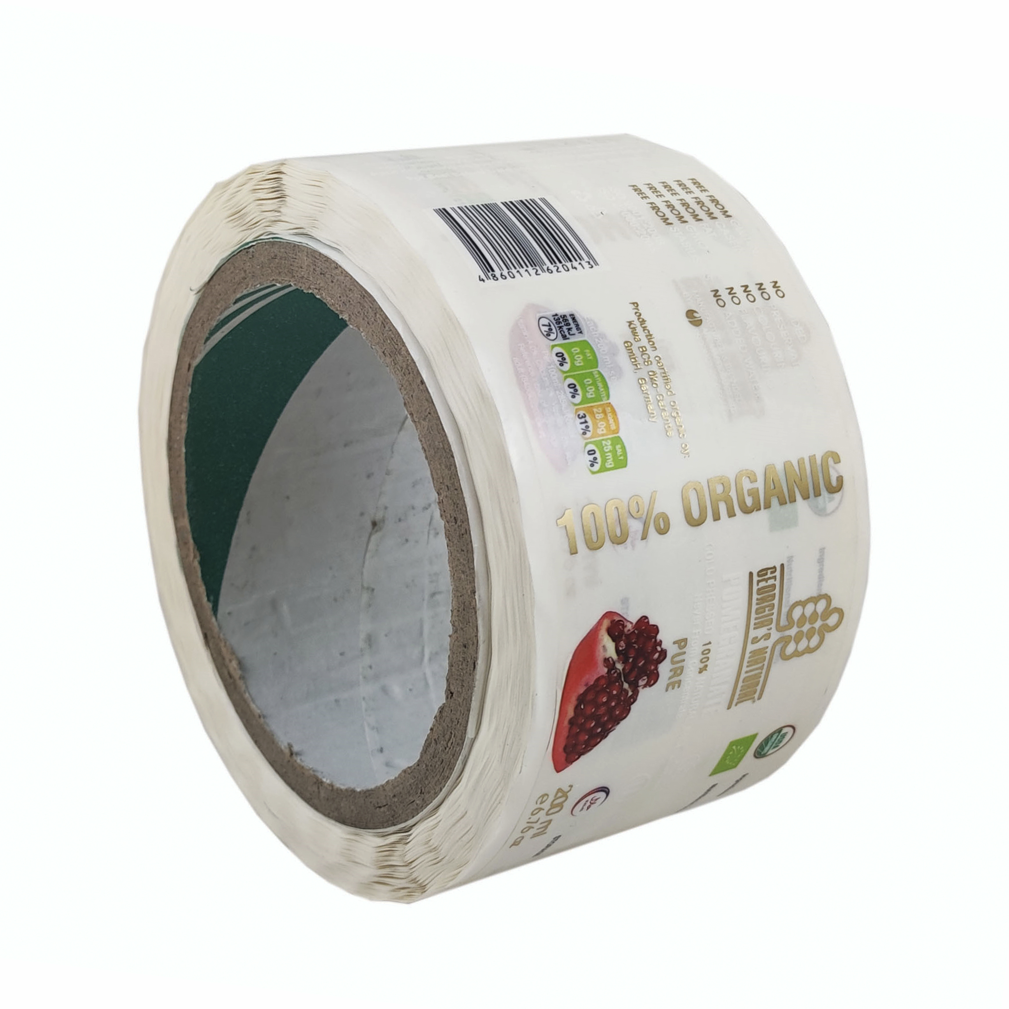 Custom Roll Logo Packaging Labels Waterproof Synthetic Paper Stickers Printing for Food.