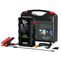 Démarreur de batterie de voiture portable avec compresseur d'air K09 12V, booster de secours avec pompe à pneus 18000mAh