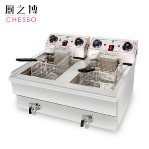 6000W Double Réservoir Frites Machine <span class=keywords><strong>Friteuse</strong></span> Électrique avec La Température Limite de Protection en Acier Inoxydable Panier de 8 <span class=keywords><strong>Litres</strong></span> - Product Image 1