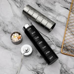 Metal Weekly Organizer Waterproof <b>Box</b> Stackable Aluminum Alloy Pill Holder Organize <b>Storage</b> for Travel <b>Camping</b> Custom - Product Image 4