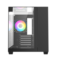 Nuevo Diseño de Caja de Ordenador para Juegos, Tres Paneles de Vidrio Templado, Caja de Ordenador de Escritorio, Gran Almacenamiento, Caja de PC Micro ATX