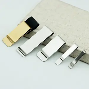 0,8 mm Dicke Akzeptiert Individuelles Laser-Logo Messing Gold Silber Schlanker Geldclip Edelstahl-Lesezeichen Als Geschenk für Geschäftspartner - Product Image 2