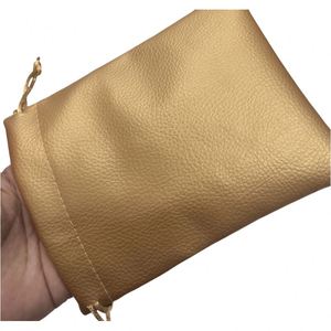 Custom Logo Printed Gift Blue Gold PU <b>Leather</b> Double <b>String</b> Handbag Shoe Dust Drawstring Bag for Handbag - Product Image 6