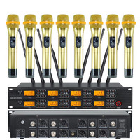 Système de microphone sans fil UHF professionnel UR-8000-S à 8 canaux, avec microphones portatifs XLR, réduction du bruit et construction en alliage d'aluminium