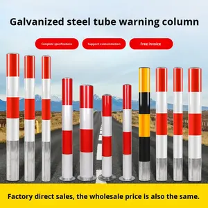 Barriere Stradali Retrattili in Plastica con Inserimento Diretto nel Suolo, Dissuasori Stradali Prefabbricati in Acciaio Zincato Anti-Collisione con Luce Riflettente - Product Image 4