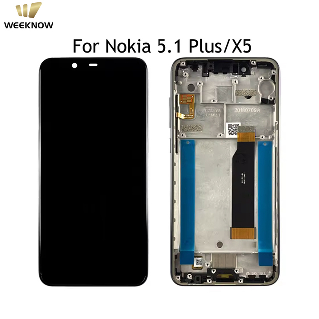 Original for Nokia 5.1 Plus LCD Display Touch Screen Assembly for Nokia X5 5.1Plus LCD TA-1120 TA-1105 TA-1102 Replacement