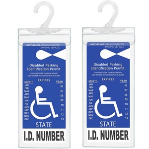 Porta <span class=keywords><strong>Tarjetas</strong></span> de Estacionamiento para <span class=keywords><strong>Discapacitados</strong></span>, Ultra Transparente, con Cubierta Protectora y Gancho Grande, de Tbuymax - Product Image 1