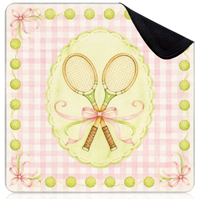 Tapis de Mahjong Américain Rose Menthe Luxe Moderne Automatique pour Pickleball, Motif Floral Mignon, Style Preppy, Imperméable, Pliable, Durable et Écologique