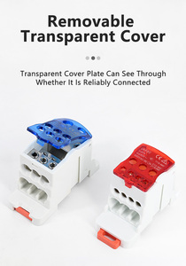 Bloc de distribution sur rail DIN UKK250, <span class=keywords><strong>bornier</strong></span> de distribution électrique avec une entrée et plusieurs sorties, boîte de jonction pour connecteurs de fils électriques - Product Image 3