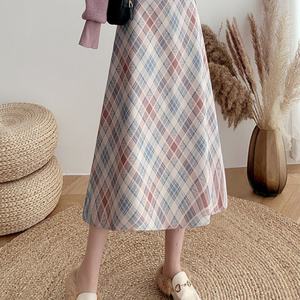 Nouvelle arrivée, jupe en laine à carreaux de haute qualité pour l'automne et l'hiver, jupe trapèze pour femme de bureau - Product Image 5