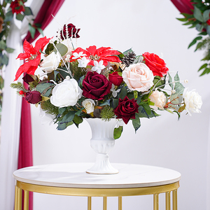 A866202 Christmas Series Red <strong>Vase</strong> <strong>Flower</strong> Ball Window Display Wedding Floral Arrangement Event Decor Supplies Photo Props - Product Image 3