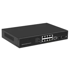 Full Gigabit 8-Port Layer 2 Managed network POE Switch Smart with SNMP Stackable QOS 10/100/1000Mbps Transmission Branded