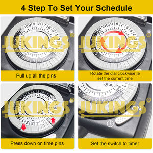 <span class=keywords><strong>Minuteur</strong></span> de machine 24h facile à utiliser 15A 125V, <span class=keywords><strong>prise</strong></span> de minuterie 5-15P à 5-15R avec cordon d'extension 16AWG de 1 pied pour usage domestique - Product Image 4