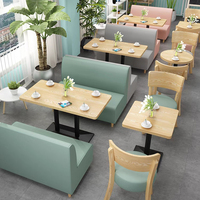 Moderne kommerzielle Restaurant möbel Fast-Food-Restaurant Cafe Stand Sofa Kombination Holz Esszimmers tuhl und Tischset
