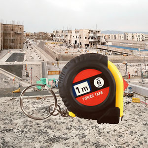 Cinta Métrica Redonda <span class=keywords><strong>de</strong></span> Plástico con Llavero, Medidas Métricas, Hoja <span class=keywords><strong>de</strong></span> Acero <span class=keywords><strong>de</strong></span> 1m <span class=keywords><strong>de</strong></span> Longitud, Retorno Automático, Carcasa <span class=keywords><strong>de</strong></span> Alta Visibilidad - Product Image 3