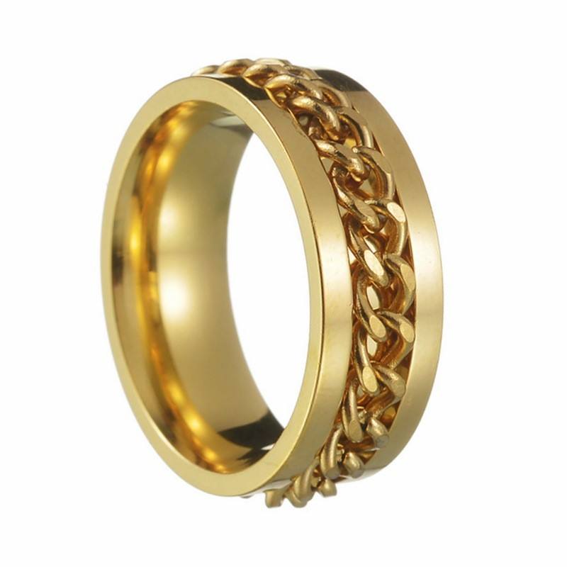Gold ring with gold chain