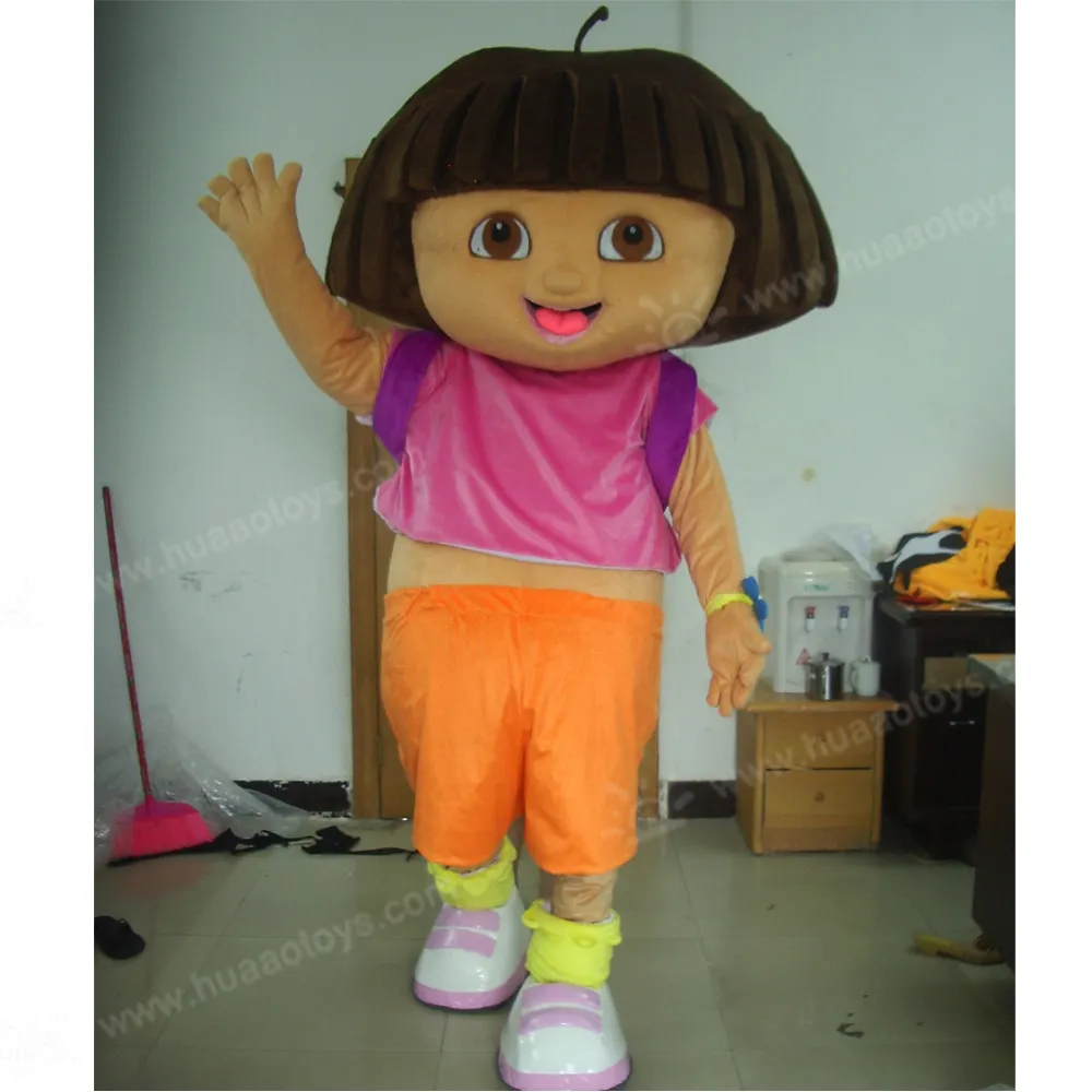Lustige Dora Maskottchen Kostüm Zeichentrick figur für Erwachsene