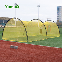 YumuQ Cage de frappe de baseball portable avec logo personnalisé, 40' x 12' x 9', cadre en fibre de verre, filet de baseball avec sac de transport