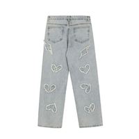 Pantalon en denim de rue haute avec logo personnalisé Pantalon en laine avec empiècement lavé Pantalon décontracté pour hommes Vêtements Vente en gros fabricant OEM