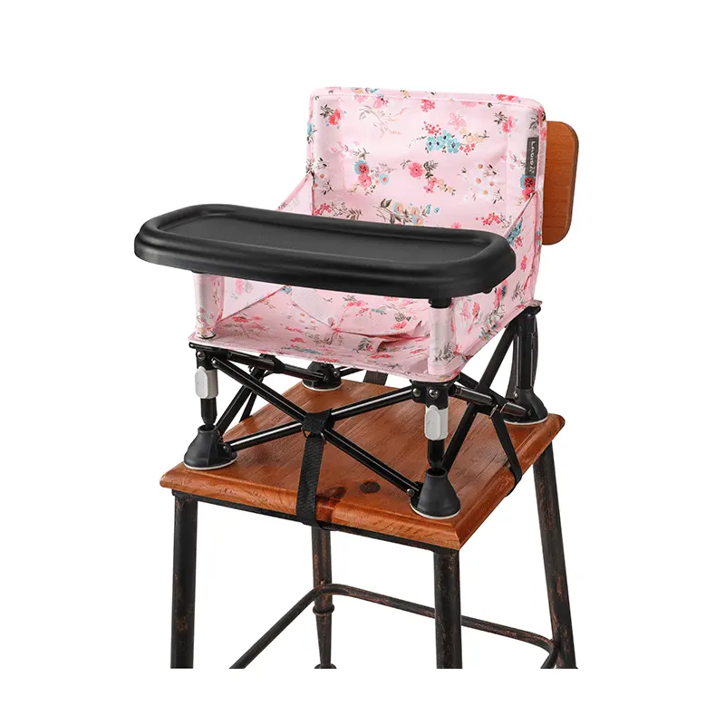 Складной однотонный детский обеденный стул с большим подносом и переносной дорожной сумкой для безопасного кормления ребенка